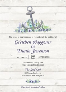 Floral Nautical Anchor Wedding Stationery Suite design preview