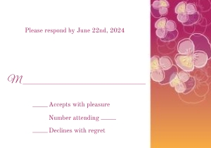 Pink Gold Ombre Pansy Mitzvah RSVP Reply Card: Ombre Pansy Mitzvah Stationery