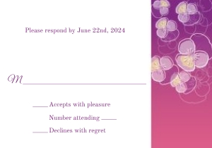 Purple Pink Ombre Pansy Mitzvah RSVP Reply Card: Ombre Pansy Mitzvah Stationery