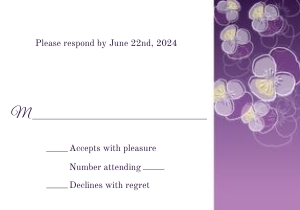 Purple Ombre Pansy Mitzvah RSVP Reply Card: Ombre Pansy Mitzvah Stationery