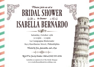 Vintage Italian Airmail Bridal Shower Party Invitation: Vintage Italian Airmail Bridal Shower Party Invitation