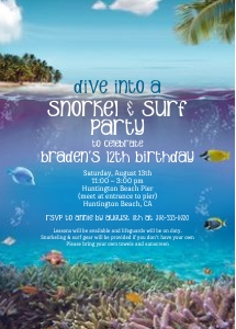 Underwater Ocean Reef Party Invitation design preview