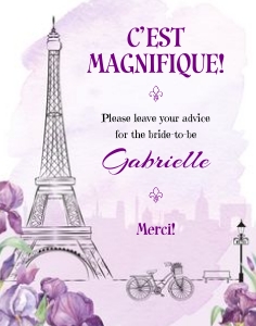 Purple Iris Paris Special Occasion 11x14: Purple Iris Paris Special Occasion Signs