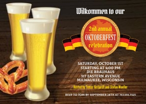 Editable Oktoberfest Party Invitation Template, Beer Invite design preview