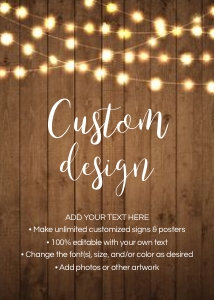 Custom Rustic Party Lights Signs design preview