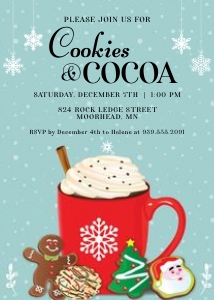 Cookies and Cocoa Holiday Party Invitation: Cookies and Cocoa Holiday Party Invitation