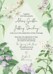 Spring Floral Frame Wedding Stationery design preview