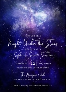 Night Under the Stars Party Invitation: Night Under the Stars Party Invitation