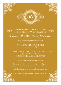 Medallion Wedding Anniversary Party Invitation design preview