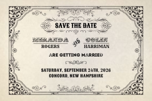Victorian Steampunk Save the Date Postcard design preview