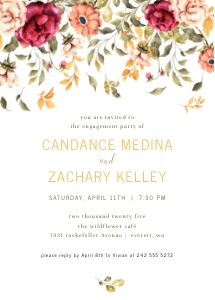Spring Falling Floral Engagement Party Invitation design preview