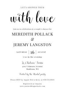 Minimalist Bridal / Couple's Shower Invitation: Minimalist Bridal Couple's Shower Invitation
