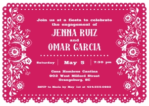 Papel Picado Engagement, Fiesta, Cinco de Mayo Invitation design preview