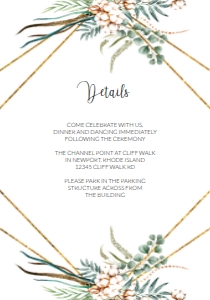 Greenery Wedding Details Card GWDC0004: Greenery Wedding Invitation Suite Template GWIT010