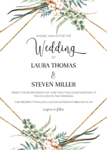 Greenery Wedding Invitation GWIT010: Greenery Wedding Invitation Suite Template GWIT010