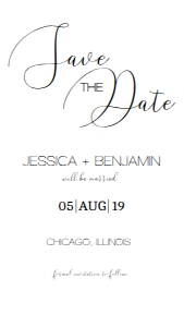 Calligraphy Electronic Save The Date CSTD003: Calligraphy Electronic and Printable Save The Date Template CSTD003