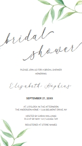 Greenery Electronic and Printable Bridal Shower Template GBST003 design preview