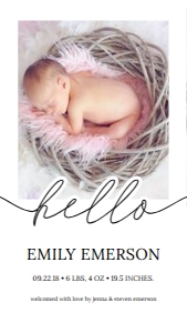 Baby Birth Announcement Electronic and Printable Photo Invitation Template BBAEPI003 design preview