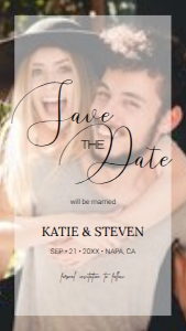 Calligraphy Photo Printable and Electronic Save The Date Template CSTD009 design preview