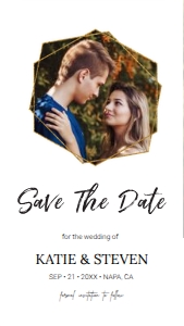 Calligraphy Photo Electronic and Printable Save The Date Template CSTD014 design preview