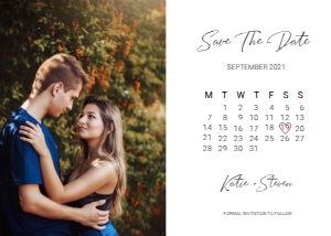 Horizontal Photo Save The Date PSD008: Horizontal Photo Save The Date Template PSD008