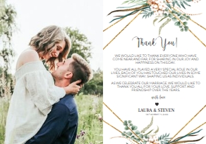 Greenery Eucalyptus Photo Thank You Cards TYC006: Greenery Wedding Invitation Suite Template GWIT010