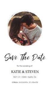 Calligraphy Photo Printable and  Electronic Save The Date Template CSTD016 design preview