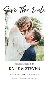 Calligraphy Photo Electronic and Printable Save The Date Template CSTD017 design preview