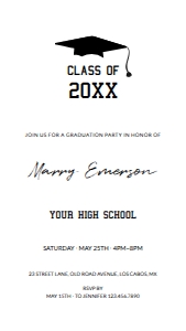 Graduate Electronic Invitation GEI002: Graduate Electronic and Printable Invitation Template GEPI002