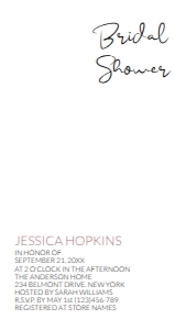 Minimal Calligraphy Electronic Bridal Shower MCBST001: Minimal Calligraphy Electronic Printable Bridal Shower Template MCBST001