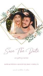 Calligraphy Photo Electronic and Printable Save The Date Template CSTD006 design preview