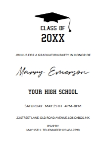 Graduate Printable Invitation GPI002: Graduate Electronic and Printable Invitation Template GEPI002