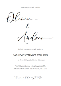 Minimal Calligraphy QR Code Wedding Invitation Template MCWIT001 design preview