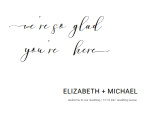 Printable Wedding Welcome Sign We're So Glad You're Here design preview
