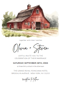 Watercolor Wedding Venue Invitation 005: Watercolor Wedding Venue Invitation Template 005