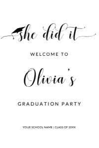 Graduation Welcome Sign 24x36 GWS0002: Graduation Welcome Sign Template 0002