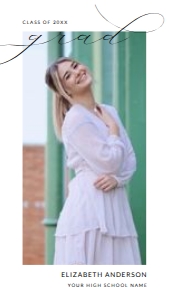Graduation Photo Electronic Invitation 1080x1920 GPEI008: Graduation Invitation Template 0008