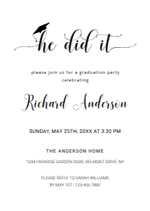 Graduate Invitation 00002: Graduate Invitation Template 00002