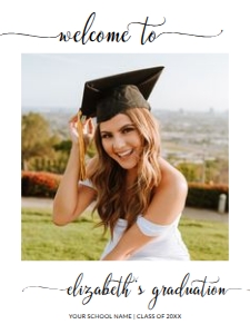 Graduation Welcome Sign 18x24 GWS0007: Graduation Welcome Sign Template 0007