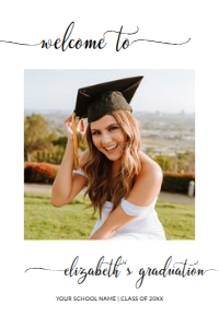 Graduation Welcome Sign 24x36 GWS0007: Graduation Welcome Sign Template 0007