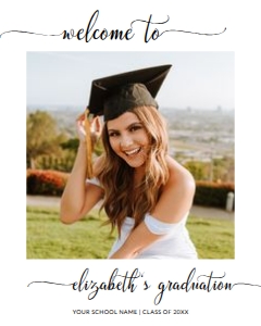 Graduation Welcome Sign 16x20 GWS0007: Graduation Welcome Sign Template 0007