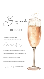 Bridal Shower Electronic Invitation 00009: Champagne Bridal Shower Invitation, Mimosa Brunch Invite Template