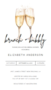 Printable Brunch and Bubbly Invitation Editable Wedding Shower design preview