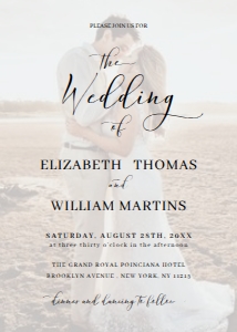 Minimal Calligraphy QR Code Photo Wedding Invitation MCPWI004: Minimal Calligraphy QR Code Photo Wedding Invitation Template