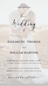 Minimal Calligraphy QR Code Photo Wedding Electronic Invitation MCPWEI004: Minimal Calligraphy QR Code Photo Wedding Invitation Template