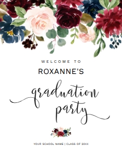 Graduation Welcome Sign 16x20 GWS0004: Graduation Welcome Sign Template 0004