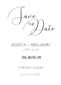 Calligraphy Save The Date CSTD003: Calligraphy Electronic and Printable Save The Date Template CSTD003