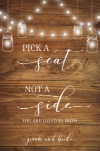 Pick A Seat Sign Template 01 design preview