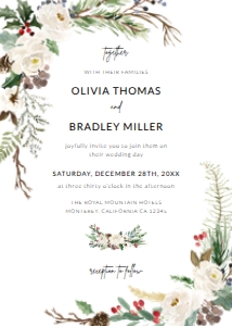 Christmas Wedding Invitation Suite Template 001 design preview