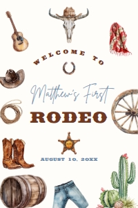 First Rodeo Birthday Party Welcome Sign Template design preview
